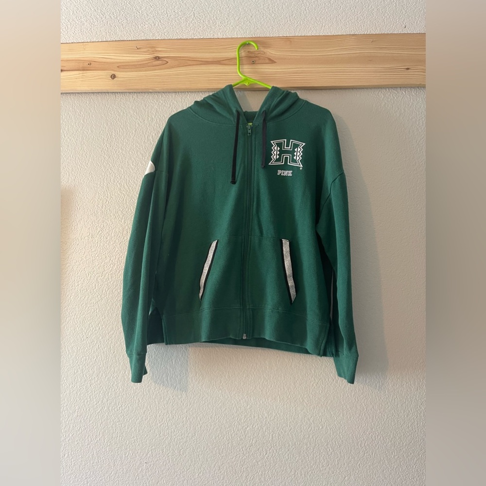 Green zip up hoodie, size small